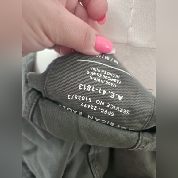 American Eagle Women's Green Hooded Jacket - Picture 2 of 4